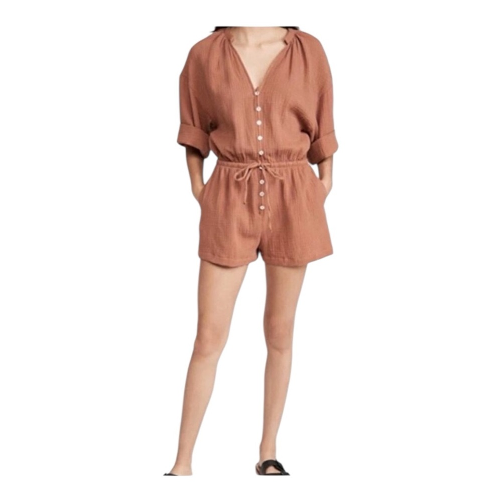 Z Supply Romper Vintage Brown Zephyr Gauze- S NWT